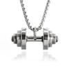 Coole Titanstahl Kurzhantel Anhänger Halskette Langhantel Fitness Anhänger für Männer und Frauen Freizeit Sport Punk Schmuck