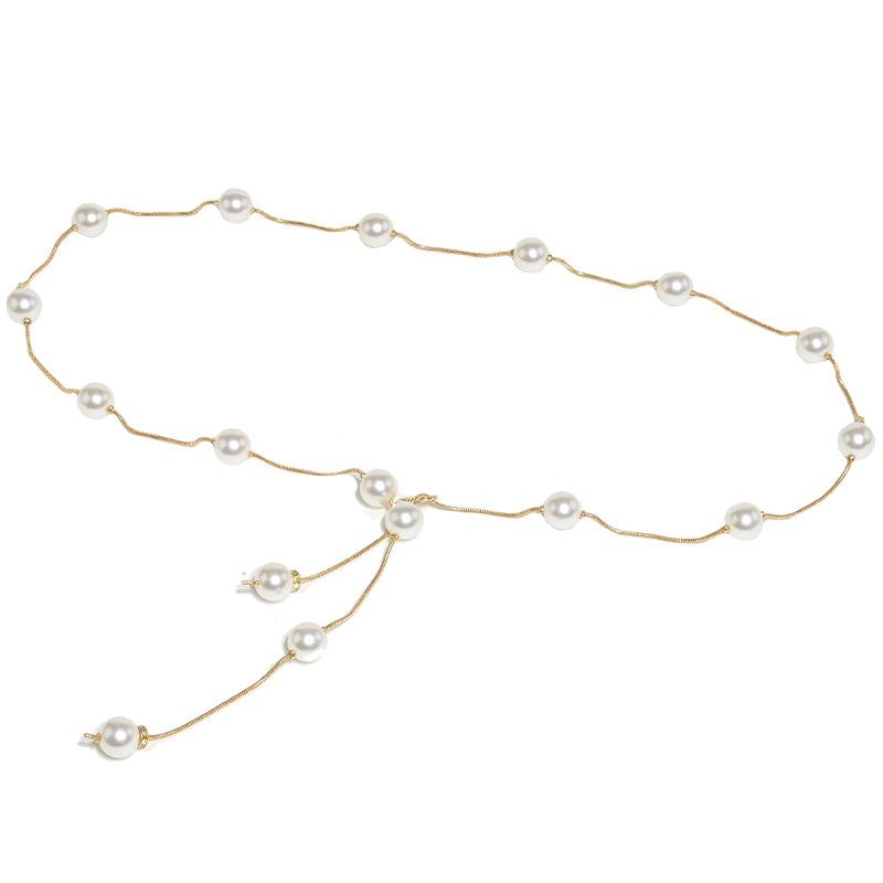 

Милые и простые аксессуары для платья Жемчужная цепочка на талию Женская Корейский стиль Женская мода Украшение Тонкий ремень Жемчужные цепочки