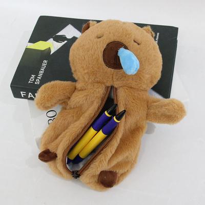 Portapenne Peluche Capibara Carino Peluche Borsa Portapenne Capibara Muschiato Kawaii Borsa Portaoggetti Scatola Cancelleria per Bambini Borse Peluche Giocattolo Regalo