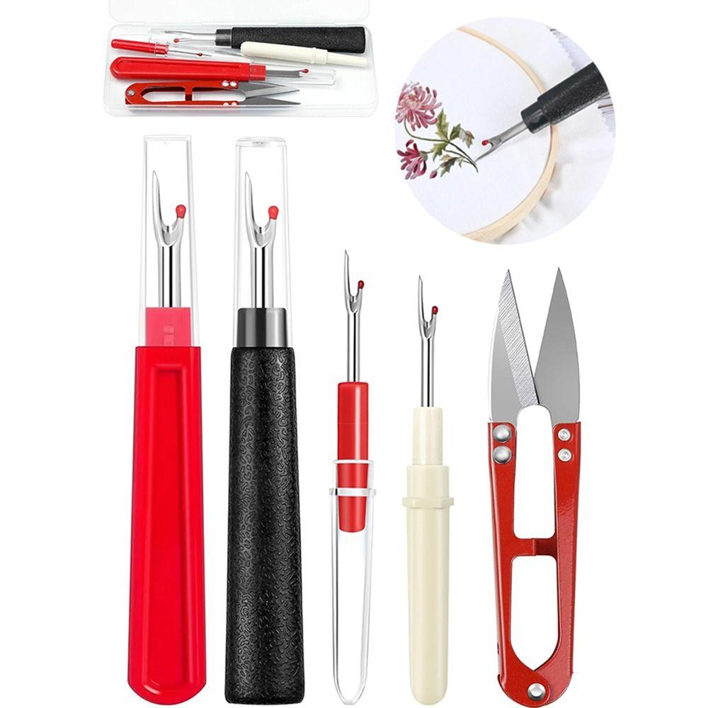 Easy Thread Removal Sewing Seam Set with Storage Box Comfortable Grip Stitch Unpicker Multi-functional with Thread Snips