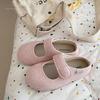 Velcro Birkenstocks New Big Head Simple Flat Bottom Ugly Cute Gray Single Shoes Mary Jane Comfortable Bag Head Shoes