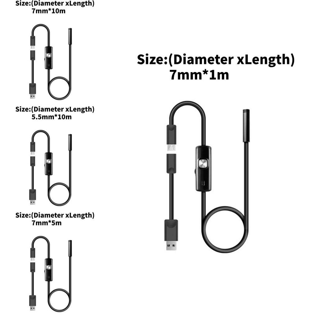 Threeinone Usb Endoscope With Probe For Mobile And Pc Inspection In Plumbing And Automotive