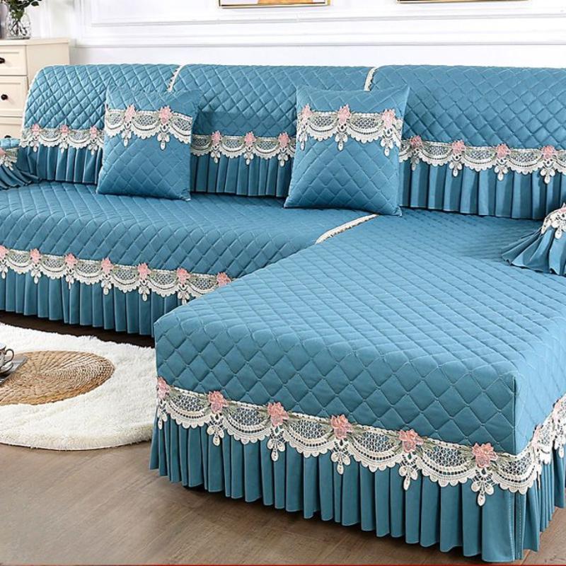 1pcs Fabric Lace Cushion Minimalist All Season Universal Anti Slip Cover Fabric Combination All-in-one Universal Sofa Cover