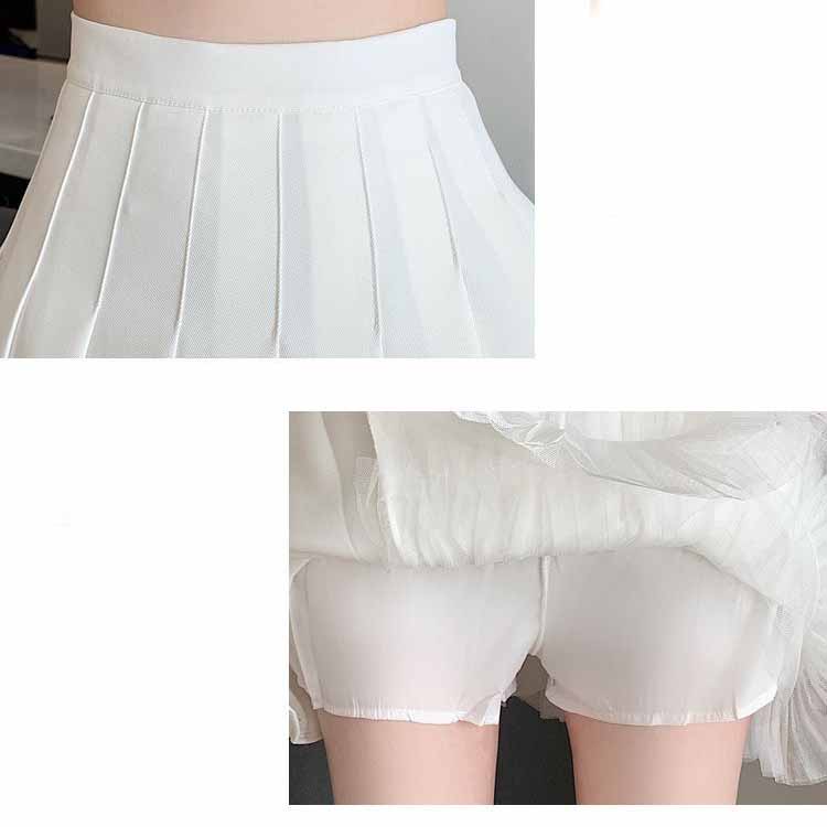 Sukně Dámské Skládaný Vysoký pas Školačky Pevné Ležérní Streetwear Univerzální korejský styl Denní Pohodlné