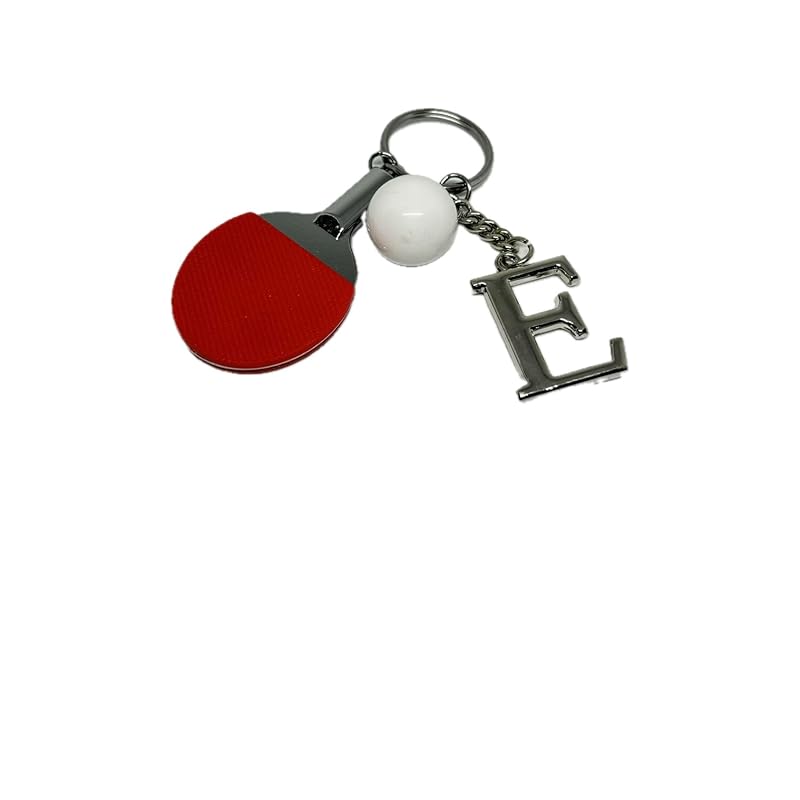 

table tennis with initials key ring souvenir present (E)