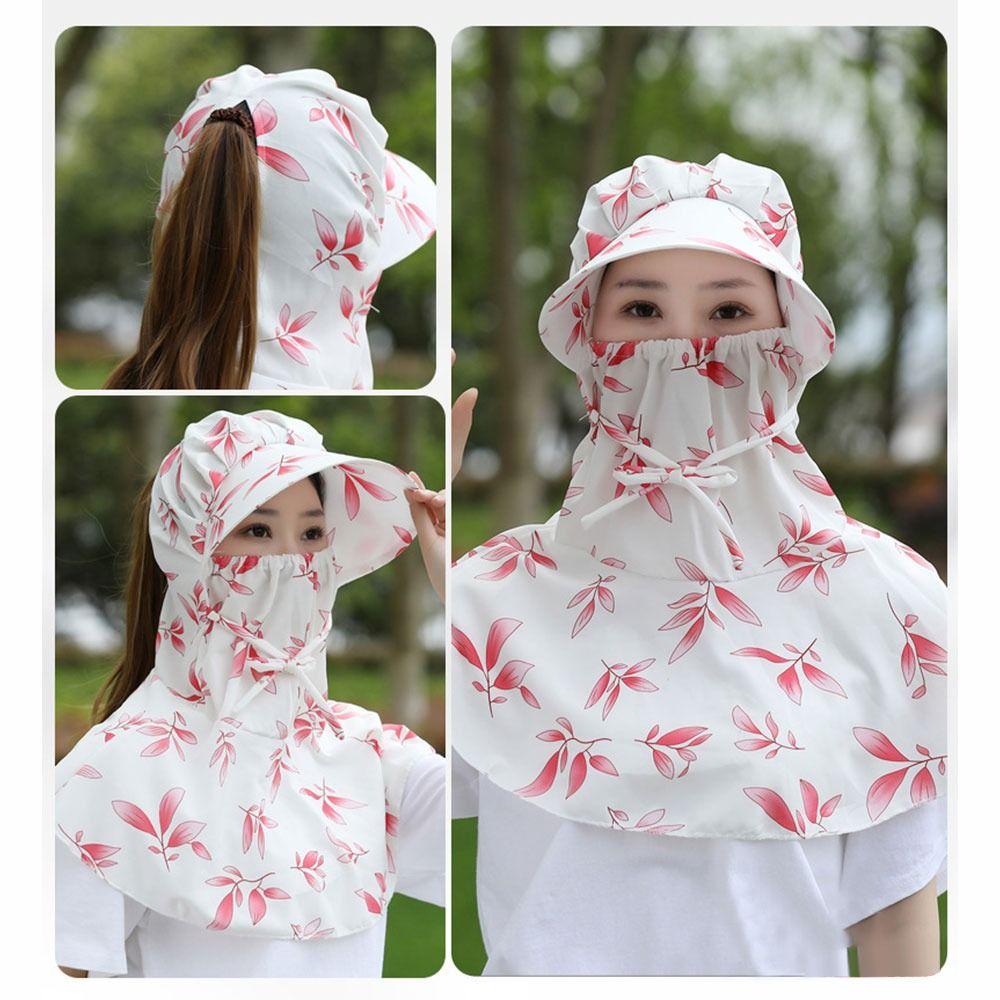 Full Face Neck Protection Sunscreen Cap Dust-proof Outdoor Sun Hat Outdoors Tea Picking Cap  Summer