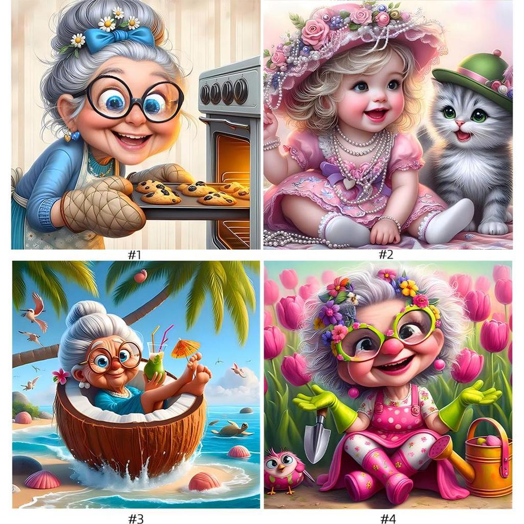 5D DIY plná kulatá vrtačka Diamond Painting Girl Kit Home Decor Art Craft