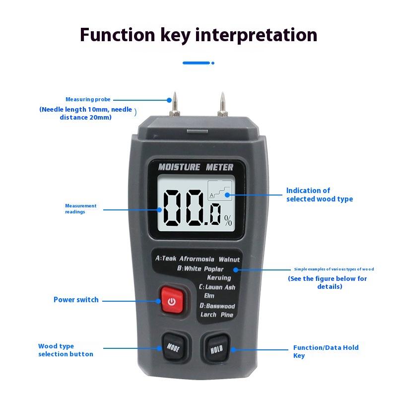 Moisture Meter, Moisture Tester, Moisture Content Tester, Wooden Floor Carton Moisture Measurement Moisture Tester