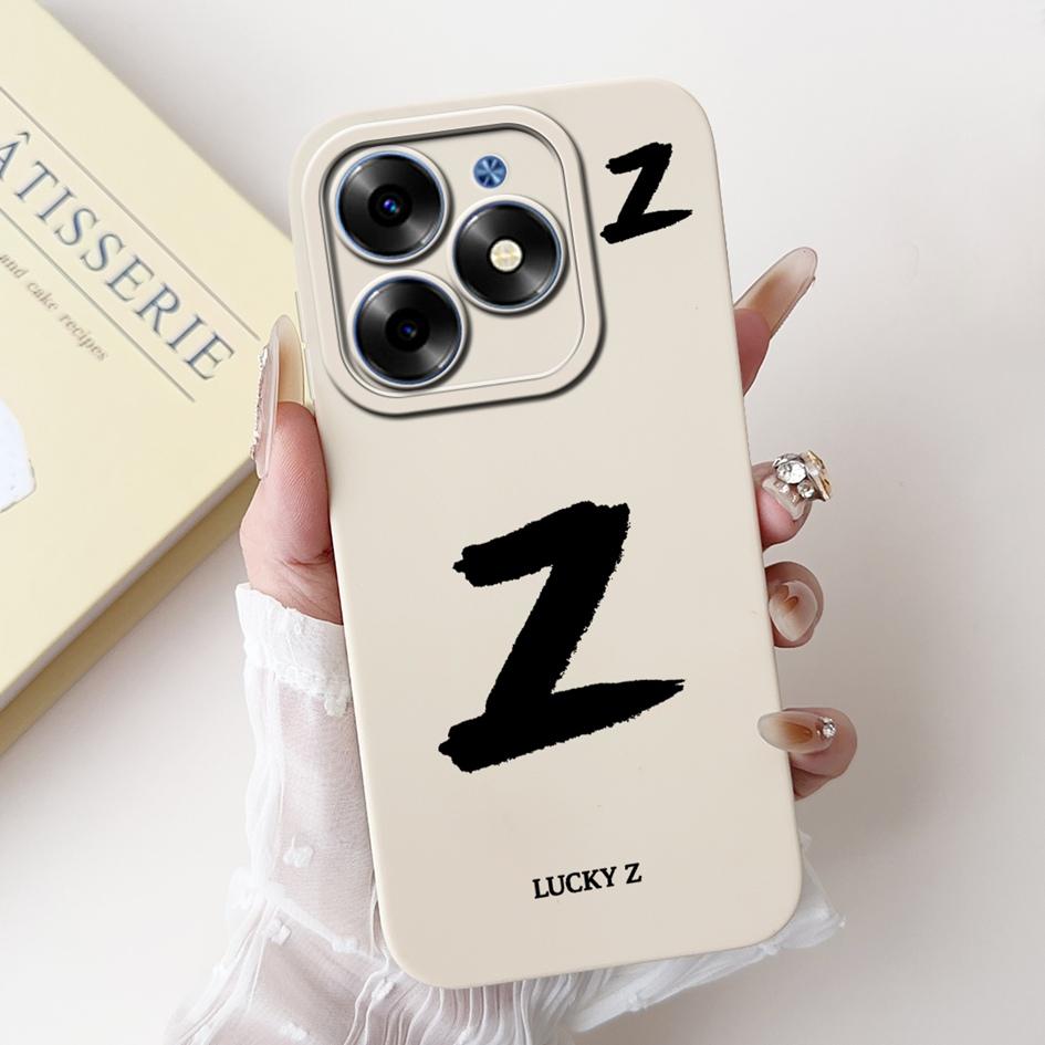 For Tecno Spark Go 2024 Case BG6 BG6i Pop 8 Simple A Z Letters Silicone Camera Protection Funda On Tecno Spark 20 20C Back Cover
