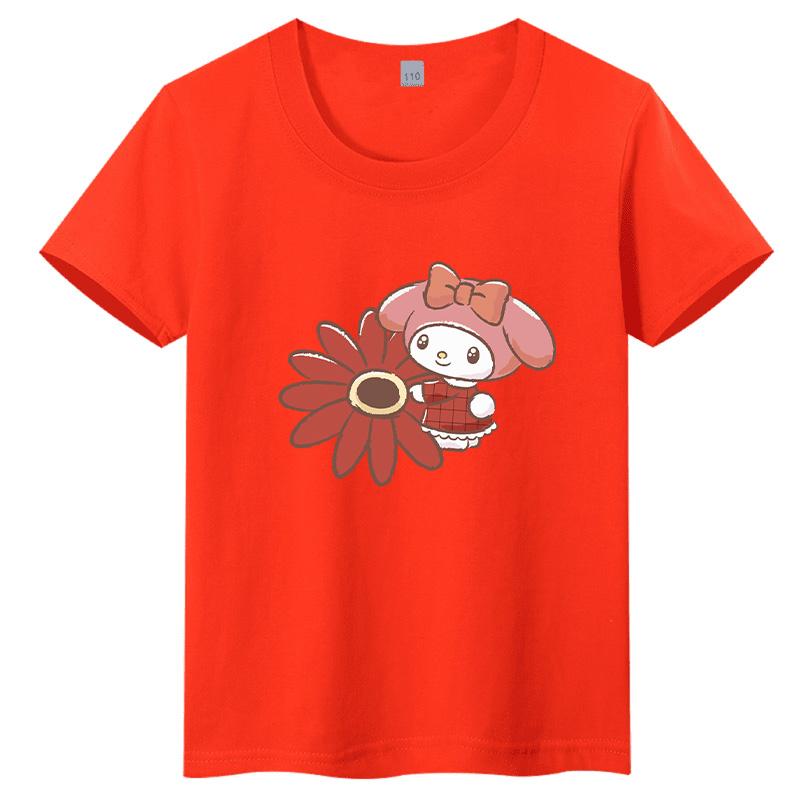 

Summer New Style Melody Series Printed Childrens Shortsleeved Pure Cotton Casual Tshirt Round Neck Parentchild Tshirt S