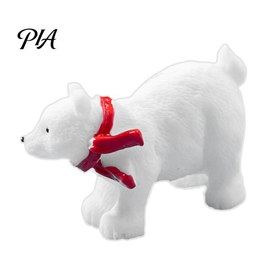 Christmas Theme Crafts Miniature Polar Bear Figurines, Durable Synthetic Resin Animal Mini Sculptures Ornaments, Decorative Accents for Fairy