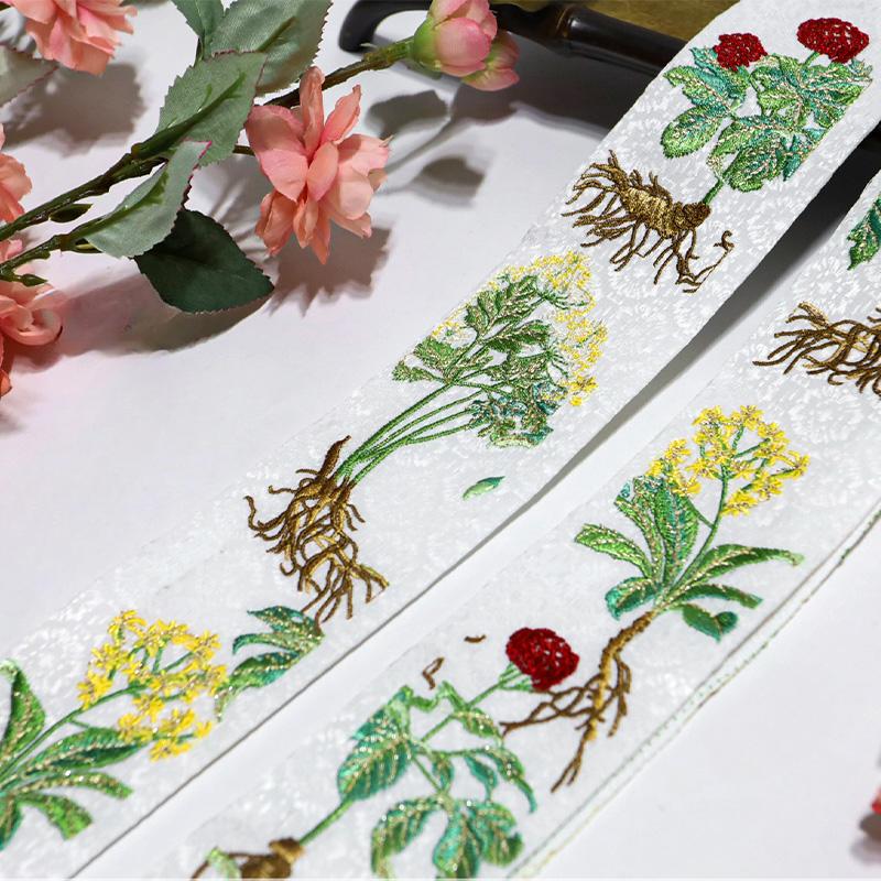 Left/Right Chinese Style Embroidered Lace Trim Fabric Collar Decoration for Hanfu Ancient Costume Skirt DIY Sewing Accessories