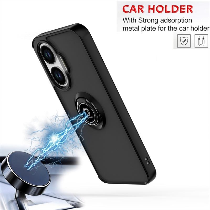 Hülle Für Xiaomi Poco F7 5G Hülle Stoßfest Matte Harte PC Panzerhülle Für Pocof7 Poko Little F7 F 7 7F Magnetischer Halter Ring Abdeckung