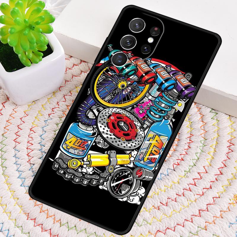 Automobile Spare Parts Car Engine Phone Case for Samsung Galaxy note 10 pro S26 Ultra S23 S24 FE S25 S21 S22 PLUS Cover