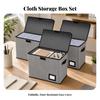 3 Pieces Cloth Storage Bin with Lid Foldable for Study Room, Dorm