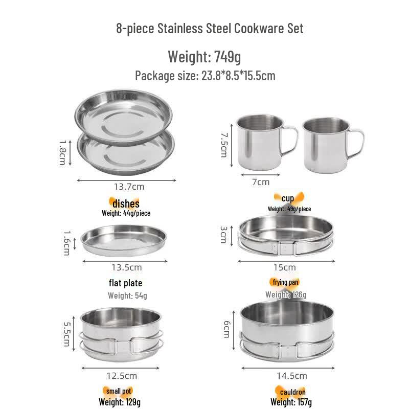 Gongziyu Outdoor Stainless Steel Cookware Set