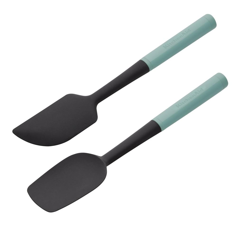 Universal 2-piece Silicone Spatula Set Spoon Scraper Heat Resistant Kitchen Utensils Baking Cooking Dishwasher Safe ABS Handle