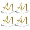 2025+ 4 Pcs Acrylic Display Stand with Gold Metal Arms Display Pedestal with Acrylic Base Decorative Gold Easel Stand Mineral