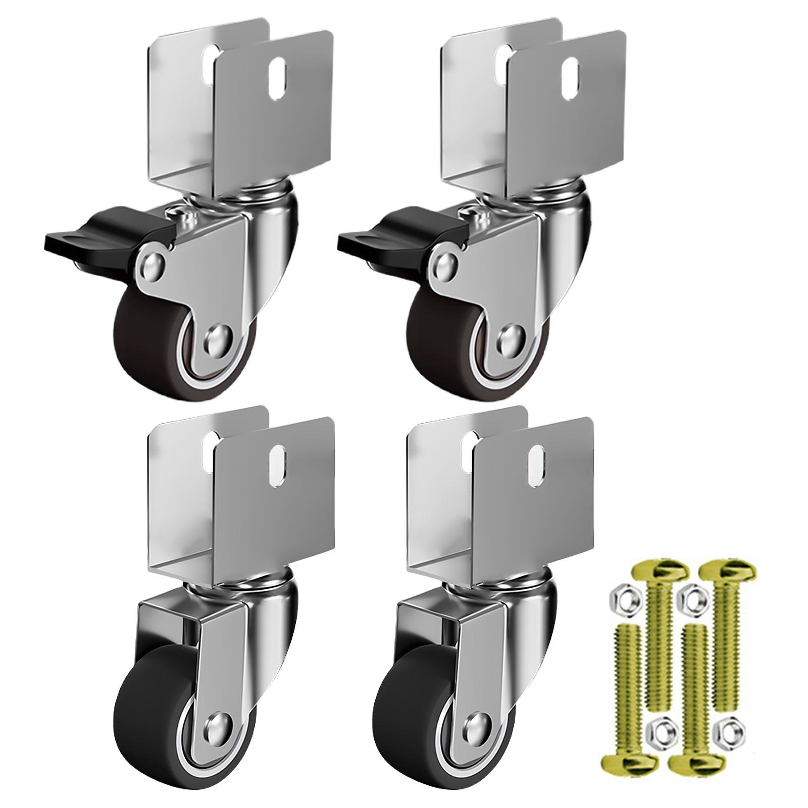 

4Pcs 1.25inch Universals Swivels Casters Trolley Wheel Heavy Duty Furniture Wheel Castor for Furniture Workbenches B