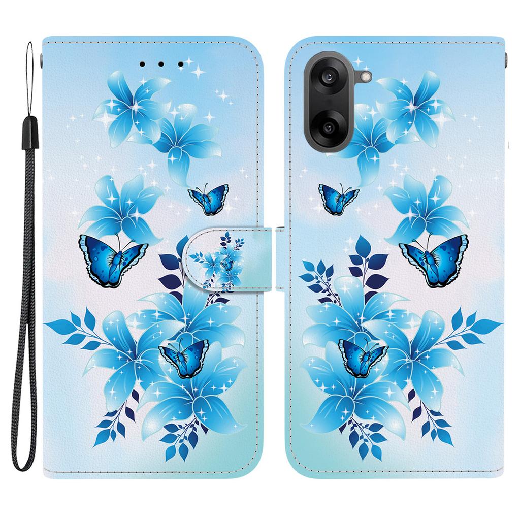 Для OnePlus Nord CE5 5G Чехол с принтом Кожаный откидной кошелек Чехол для телефона со шнурком