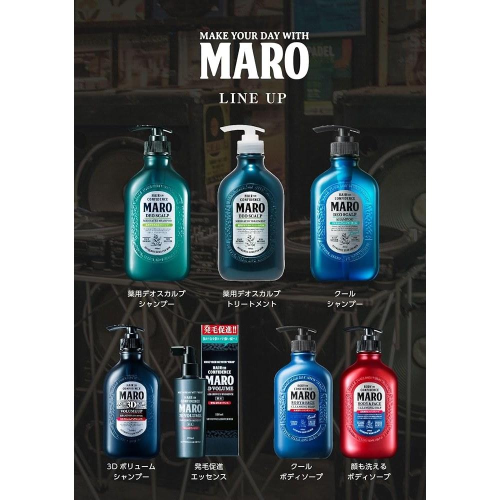 MARO Deo Scalp Shampoo for Men Cool Green Mint Scent 400ml Silicone-Free Foam