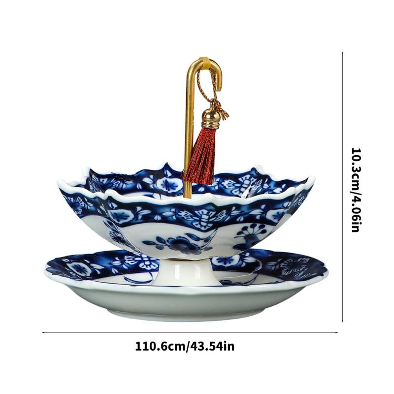 Umbrella Shape Strainer Blue and White Porcelain Tea Infuser For Tea Ceremonies And Everyday Brewing