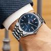 Business Men's Watch VA VA VOOM Fashion Trend Blue Stainless Steel Waterproof Quartz Movement Boutique Men Casual Wristatch