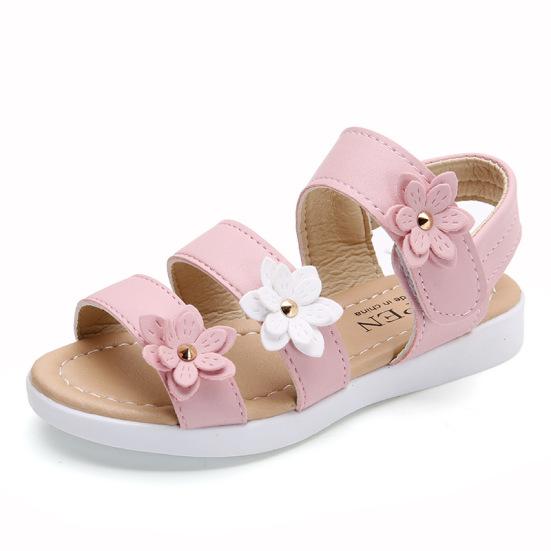 Summer Children Sandals Size 4 Girls Sandals Big Flower Girls Sandals Size 13 Girls Flat Pricness Shoes 2.5