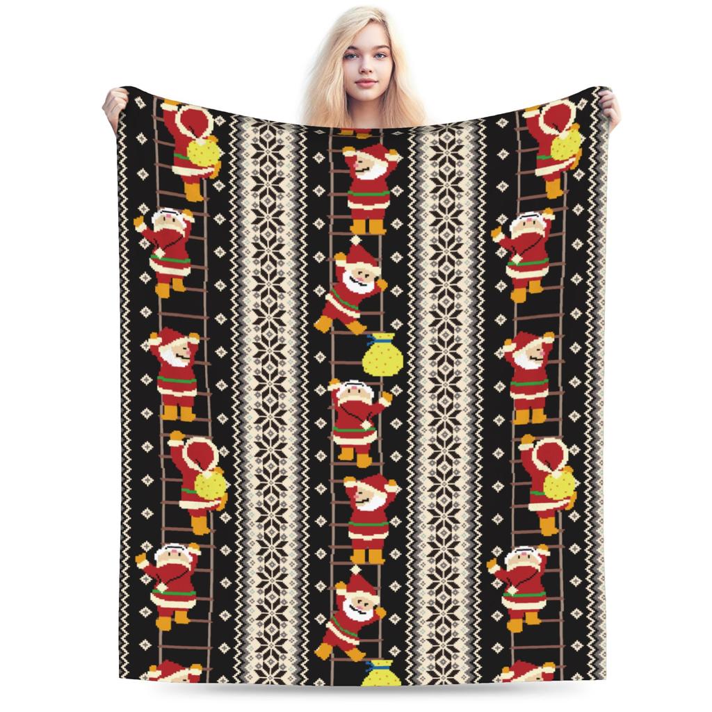 Christmas Nutcrackers Blankets Velvet Xmas Nutcracker Doll Comfortable Soft Throw Blankets for Bedding Plush Thin Quilt