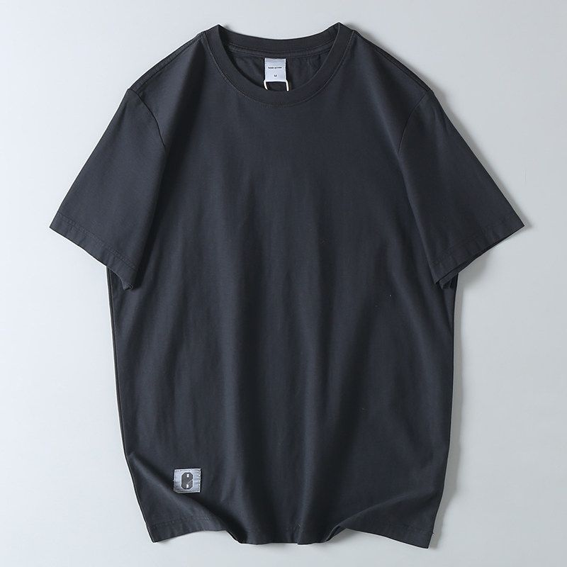 from Foreign Trade Export: Men's American Retro Short-Sleeve T-Shirt, Summer Pure Cotton, Vintage-Style, Round Neck, Solid Color, Loose Fit, Trendy