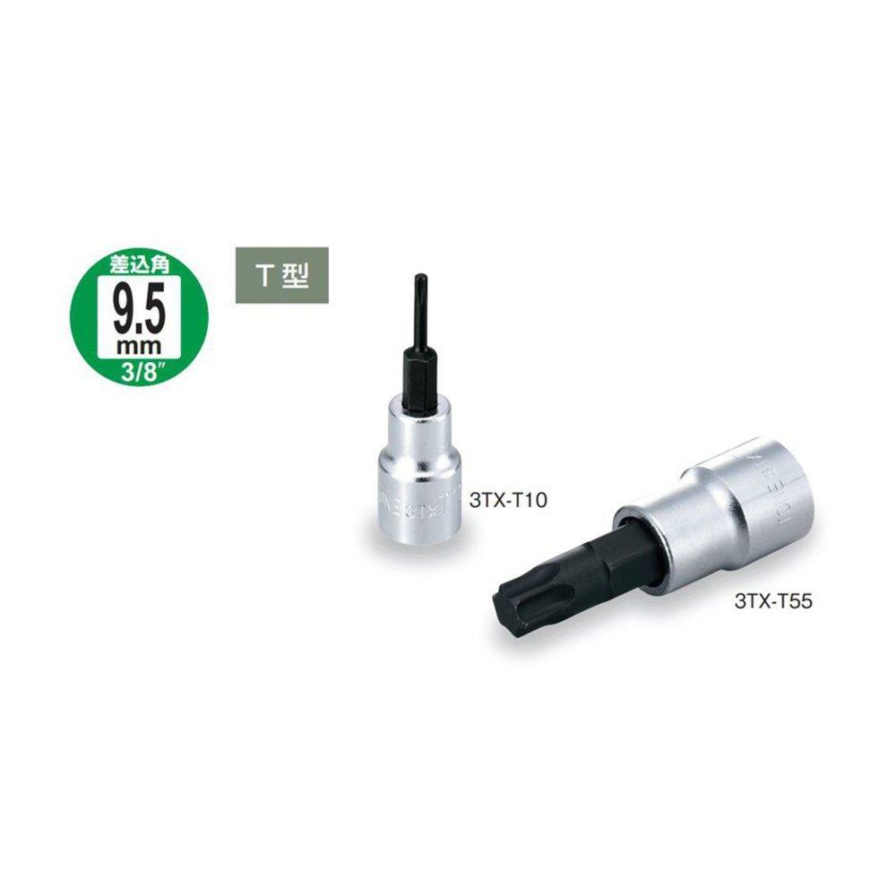 TONE Torx Socket T55 (Heavy Duty) HP3TX-T55, 9.5mm (3/8") Drive,