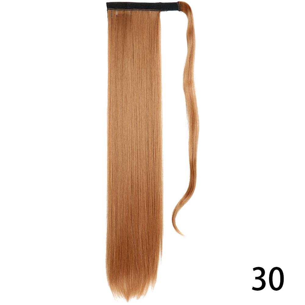 MISS WIG Women Synthetic Long Straight Ponytail Extensions Heat Resistant Hair 22 and 34 Inch Wrap Around Pony Hairpiece for Women