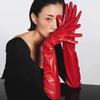 Full Finger Pu Leather Gloves Solid Color Mittens High Quality Long Gloves Girl