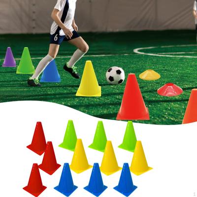 12x Trainingskegel Fußball Vier Farben Hohe Sichtbarkeit Indoor Outdoor Sport für Familien-Workout