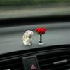 Cute Creative Car Interior Decoration Exquisite Mini Rose Vase Auto Center Console Decoration Ornaments Accessories Gifts