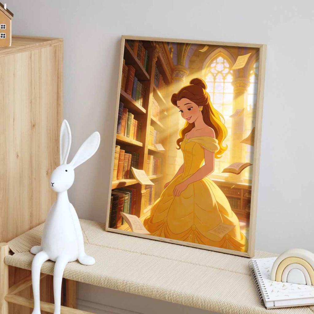 Disney Diamond Painting Kit Belle in Library 5D DIY Diamond Art Home Bedroom Wall Decor
