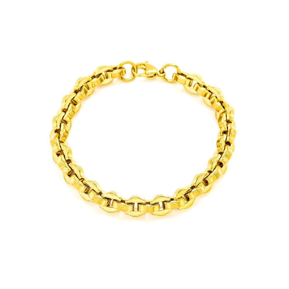 Fashion Stainless Steel Hip-Hop Men'S Bracelet Exaggerated Design Sense Versatile Interlocking Titanium Steel Jewelry