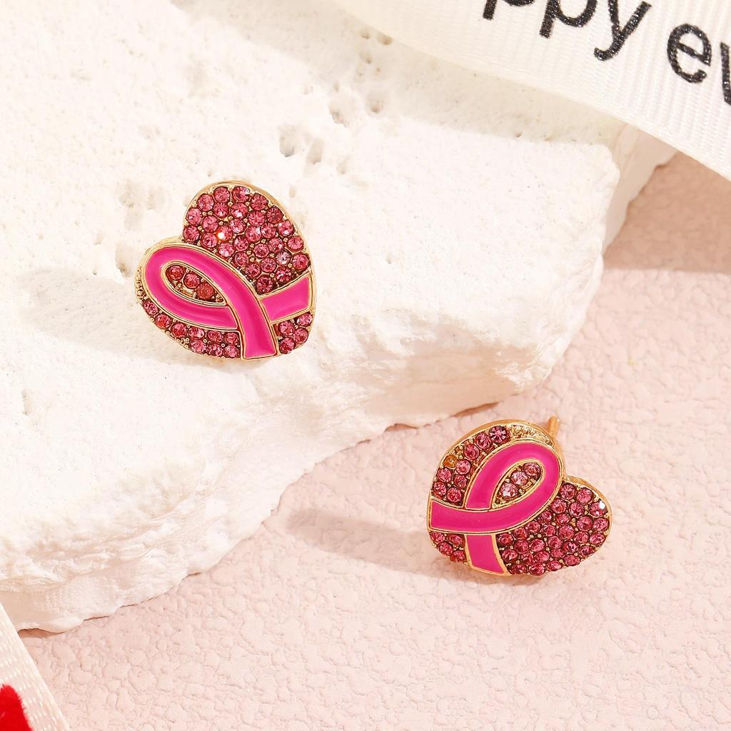 Red Ribbon Breast Cancer & AIDS Awareness Jewelry Set: Necklace, Nurse Bracelet, Badge