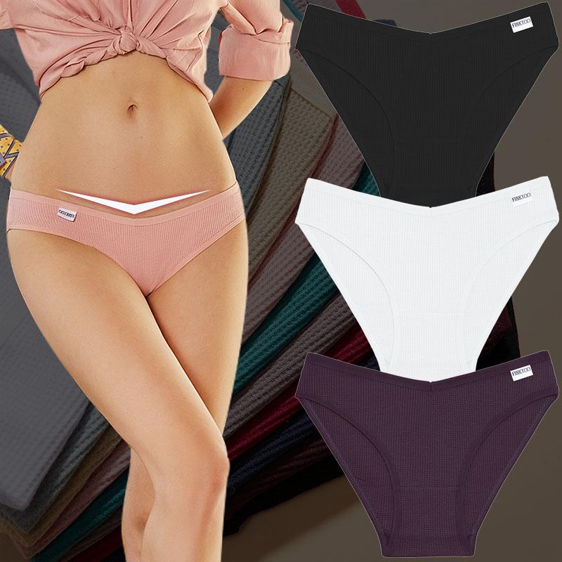 Piezas Sexy Braguitas de Cintura en V Ropa Interior para Mujer