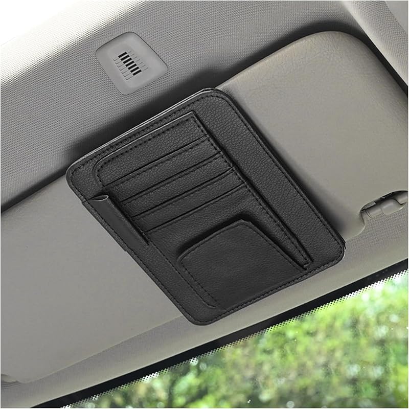 Augeny Car Sun Visor Organizer, Small Auto Visor Organizer And Storage, Registration And Document Holder, Vehicle Accessories For Sunglasses,