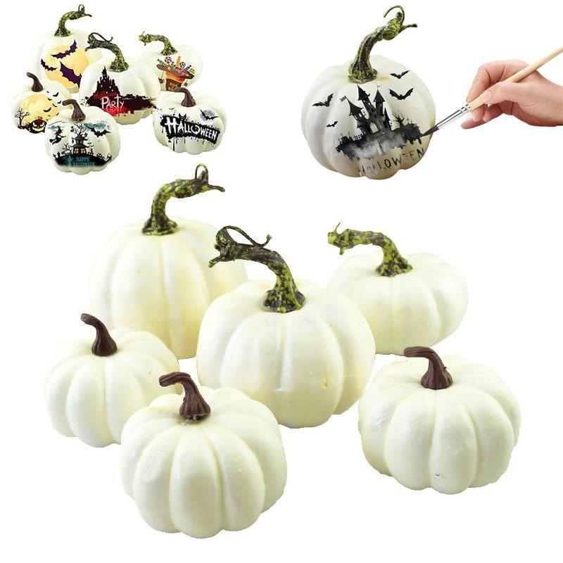 Hochwertige weiße künstliche Schaumkürbisse, perfekt für festliche Heimdekorationen