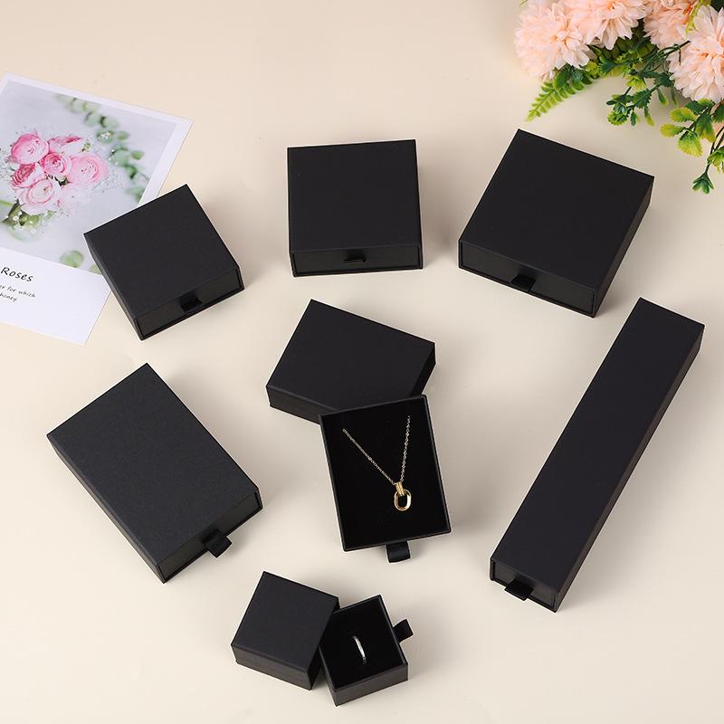 In-Stock Paper Packaging Jewelry Box for Necklace, Bracelet, Earrings - Cross-Border Hot-Selling Pull-Out Design