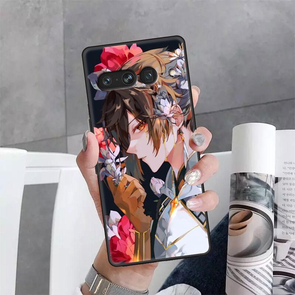 Coque for Google Pixel 7 6 Pro 5 4 3 3a XL 5a 4a 5G Soft for Pixel 6Pro 4XL 3XL 3aXL Back Cover Genshin Impact