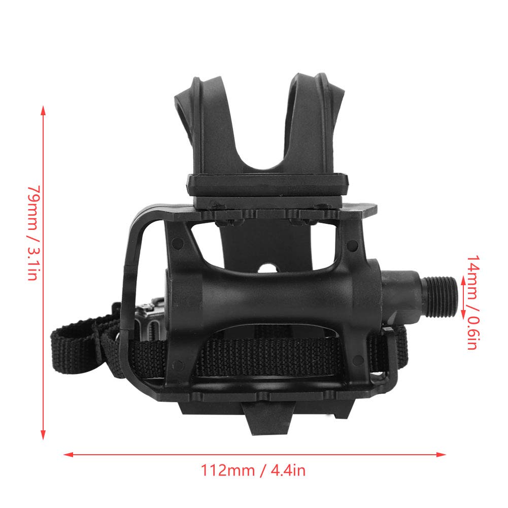 Bicycle Pedals with Toe Clip Straps, Cycling Pedals with Integrated Toe Clips and Cage Straps, Outdoor Afix, for Mountain and Road Bikes