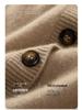 Women's Long Sleeve Korean Style Cashmere Cardigan - Thick Crew Neck, Loose Fit, Slimming Raglan Sweater