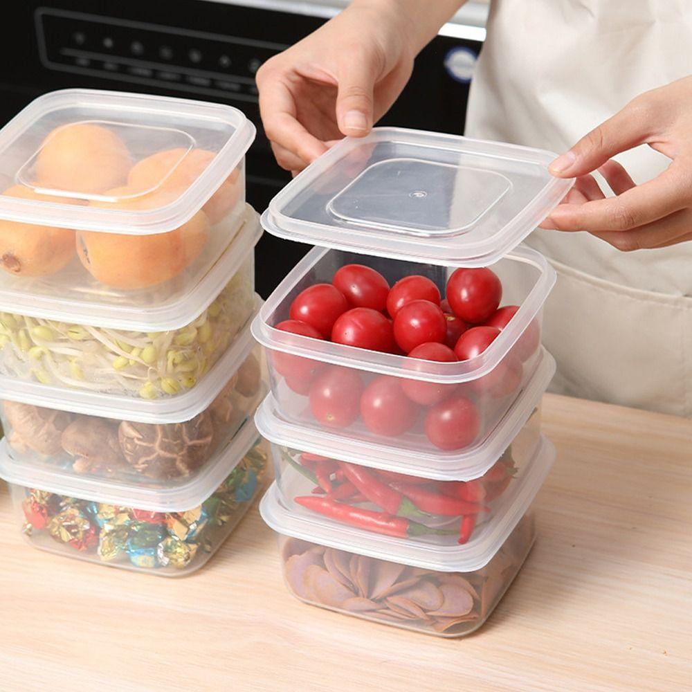 with Lid Trasparent Crisper Sealed Rectangular Microwave-heated Lunch Boxes