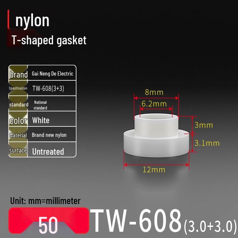 T-förmiger Nylon-Kunststoff-Dichtungsring und Schraubwellenhülse (Für dich: M2-M35)