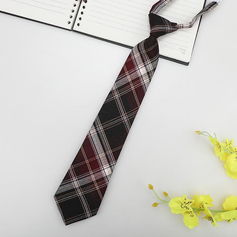 Jk Small Tie Female College Style Lazy Japanese Plaid Uniform Shirt Tie Student Ins Men'S And Women'S Short Styles Free Of Charge