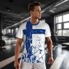 Exclusive Design Finland Flag Grain 3D Printed Men For Running Bike Soccer Tennis Fitness Sports Tshirt Mesh Fans Short T-shirt