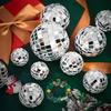10Pcs Disco Ball Festival Holiday Bar Party Decoration Ball Reflective Glass Silver Baubles for Wedding Birthday Decor Sparkling